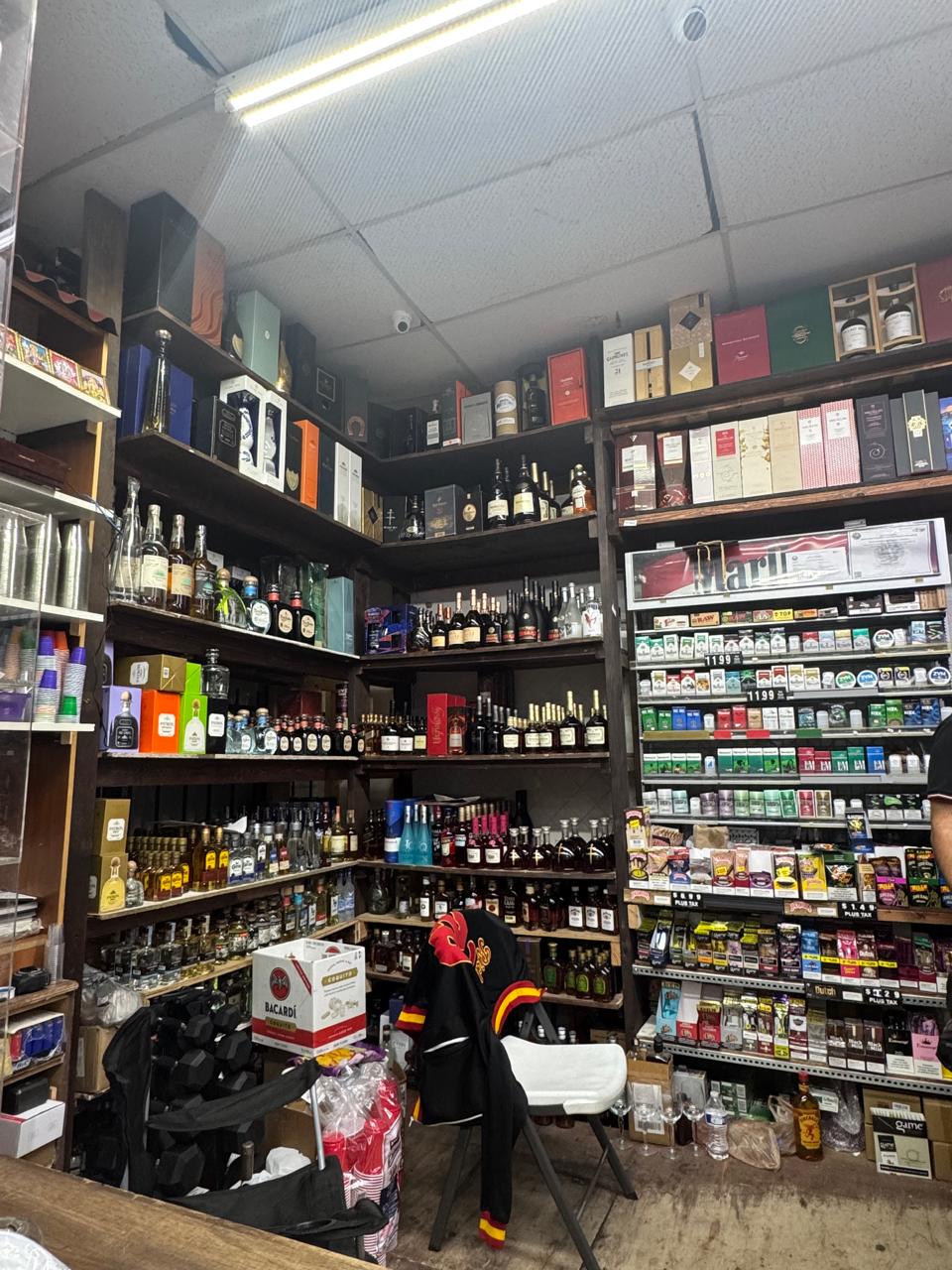 Aisle inside MDP Liquors